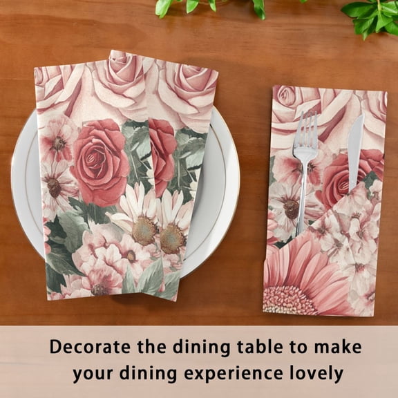 Satin Native Fab Cotton Dinner Napkin Various Of Floral Reusable