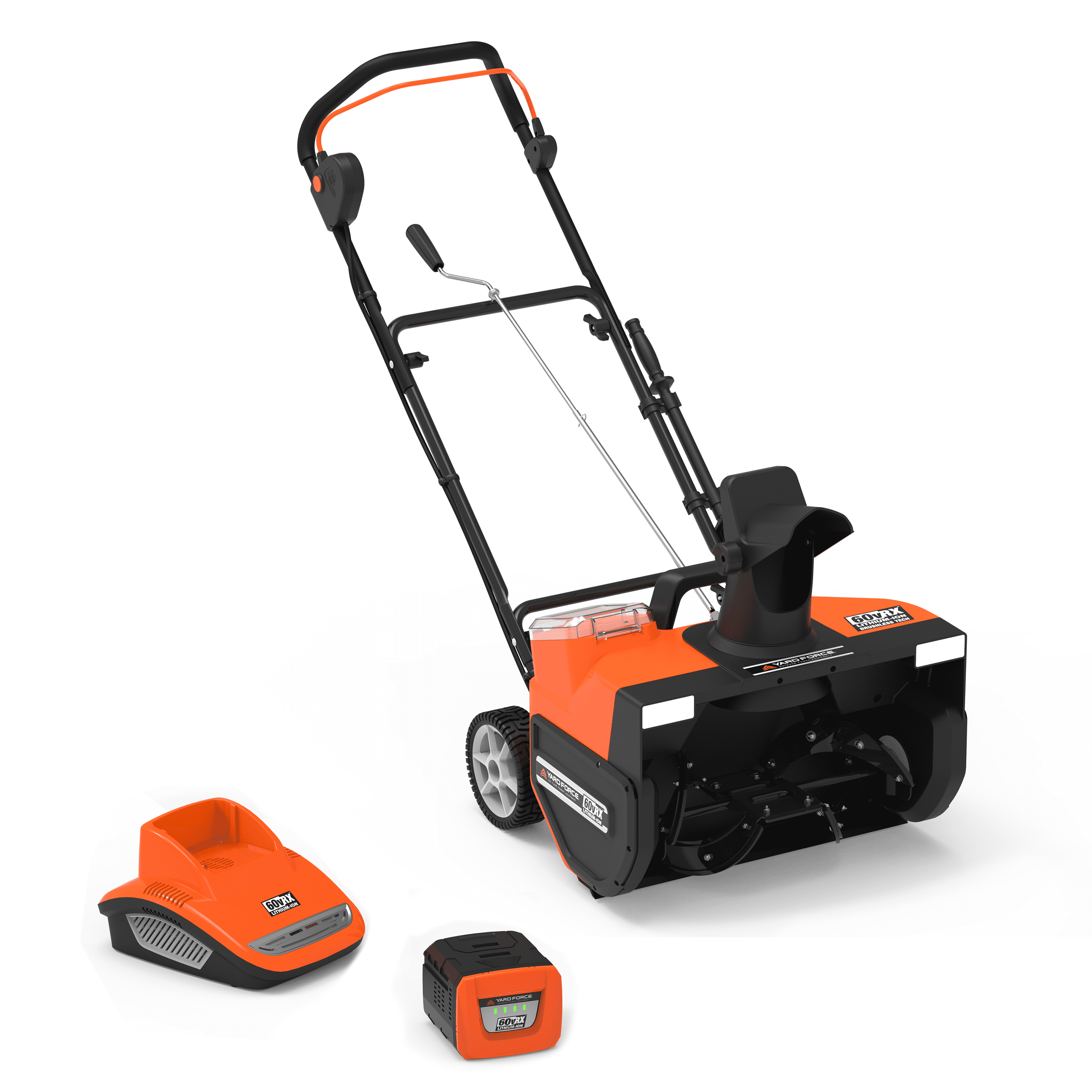 Yard Force YF60VR 18 In. 60-Volt Battery-Powered Single-Stage Snow Blower with Headlight - YF60VRX22-SB