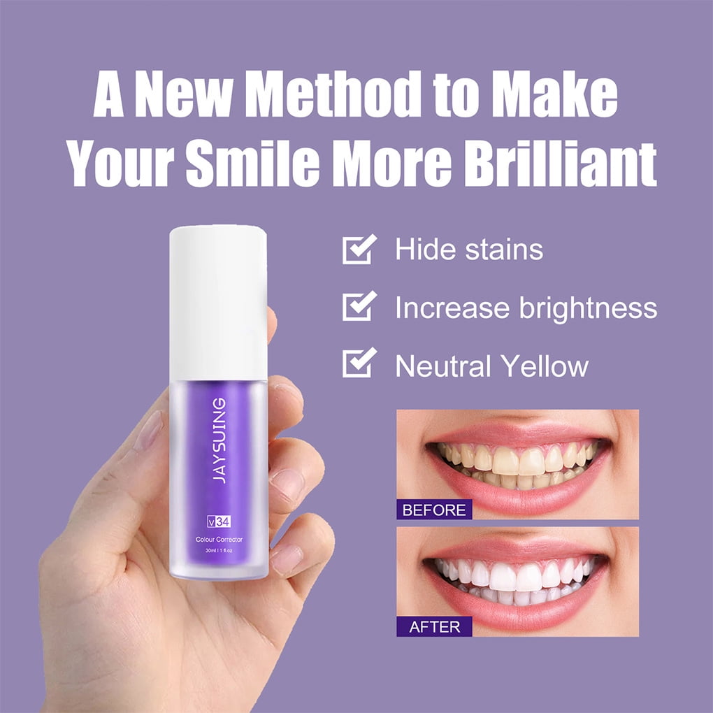 Toothpaste Brightening Enamel Teeth Whitening Sensitive Reduce Purple Brightening Enamel Yellowing Refreshing Mints Toothpastes Color Corrector