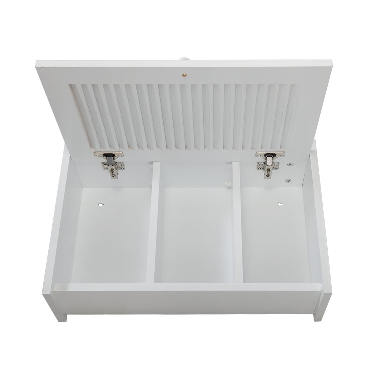 Kadyn Wall Mounted Cabinet, Hanging Medicine Cabinet with 3 Tiers, Single Louvered Door, Floating Cupboard for Home Bathroom Bedroom, White