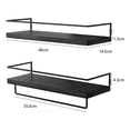 thumbnail image 3 of Repisas Flotantes Modernas Estantes Madera Dormitorio Baño, 2 unidades Malubero Negro, 3 of 5