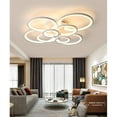 thumbnail image 2 of LED Dimmable Ceiling Light Modern Ring Circle Flush Mount Ceiling Lamp Acrylic Lampshade Chandelier Bedroom Kitchen Living Room Interior Decorative Lighting Fixture,8 rings/41.73×30.7×7.5in/120w, 2 of 6