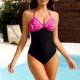 thumbnail image 4 of Enjoytime One Piece Swimsuit Women Print V Neck Tummy Control Bathing Suit Crisscross Back Modest Swimwear, 4 of 8