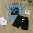 thumbnail image 2 of TAIAOJING Toddler Baby Boy Summer Outfit Boys Girls Short Sleeve Letter Prints T Shirt Pullover Tops Shorts Outfits, 2 of 6