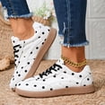 thumbnail image 2 of Willtoo Womens Sneakers Polka Dot Round Toe Lace Up Flats Lightweight Fashion Non Slip Walking Shoes for Daily Outdoor Wear, 2 of 6