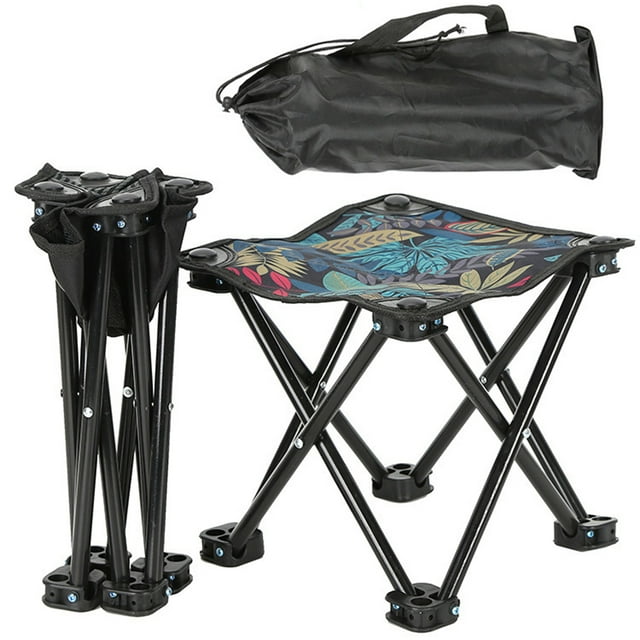 VONKY Folding Chair Camping Essential For Outdoor Comfort Compact Storage Lightweight Folding Chair Stool white