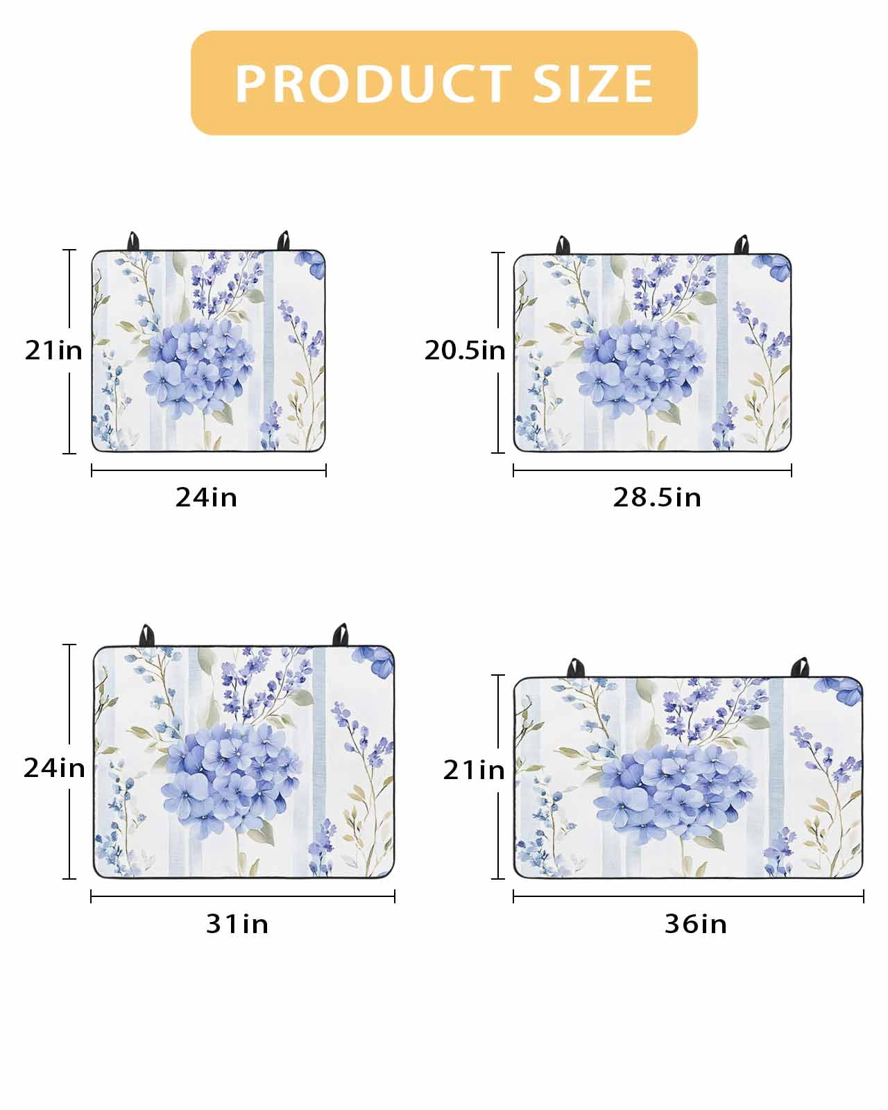 nqOlkjepod Large Induction Cooktop Protector Mat 24"x21", Purple Hydrangea Stove Top Covers for Electric Stove, Stripe Botanical Vintage Decorative Stove Burner Cover Mats, Glass Top Stove Cover