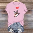 thumbnail image 3 of EchfiProm Gray T shirts for Women Graphic Tees Short Sleeve Crewneck Heart Valentine Day Cute Womens Plus Size Tops, 3 of 9
