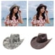 thumbnail image 2 of Adjustable Western Cowboy Hats Unisex Foldable Hat Lightweight Cowboy Hats For Outdoor Event City Exploration Khaki, 2 of 4