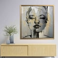thumbnail image 6 of Contemporary Canvas Art, Trendy Artwork, Abstract Portrait Printed, Abstract Art, Woman Face Canvas Art, Gold Woman Printed Canvas, Canvas Wall Decor - Black Framed, 6 of 7