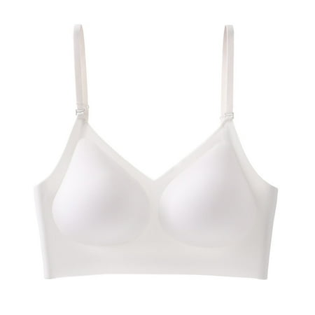 HAJGJP Fashion Bra for Women Womens Bras No Underwire Low Back Bra For Women Wirefree Seamless Bra Backless Multiway Straps Convertible Bra With Padded Removeable White S