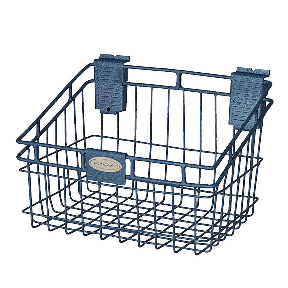 Suncast Storage Trends 8 Inch X 12 Slatwall Mounted Metal Wire Suncast Storage Trends 8 Inch X 12 Slatwall Mounted Metal Wire Basket Blue Com