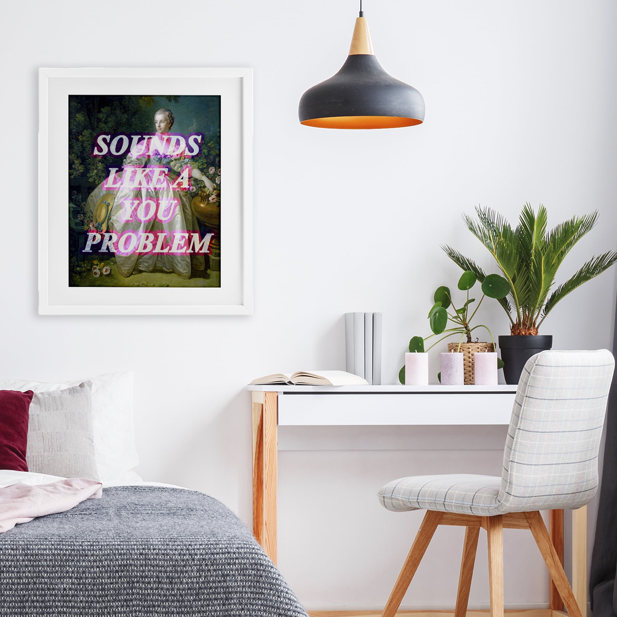 Sounds Like A You Problem White Framed Print Under Glass, design by Lil' Rue