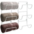 thumbnail image 3 of Sorbus Wall Mounted Towel Rack Holder for Bathroom, Metal White (2-Pack = 6 Tier/Shelves), 3 of 6