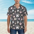 thumbnail image 2 of Fuzoiu Colorful Paws Of Dog Print Hawaiian Shirt for Men, Summer Beach Casual Short Sleeve Button Down Shirts, Men’s Beach Summer Shirts with Pocket,Small, 2 of 7
