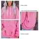 thumbnail image 5 of Sudadera con capucha de manga larga para mujer, informal, cómoda, con bolsillo, para el hogar, viajes, oficina, compras, rosa, S, 5 of 5