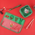 thumbnail image 1 of Juego de neceseres navideños transparentes - Organizador de artículos de tocador de viaje con bordado festivo de Papá Noel y árbol Un neceser de maquillaje, 1 of 2
