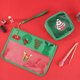 thumbnail image 1 of Pisexur Belleza Maquillaje Neceser de maquillaje transparente navideño - Organizador de artículos de tocador de viaje con bordado de Papá Noel y árbol festivopara mujeres y hombres, 1 of 2