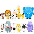 thumbnail image 2 of Set Zoo Animals Wall Decal by Wallmonkeys Peel and Stick Graphic (48 in W x 44 in H) WM274399, 2 of 4