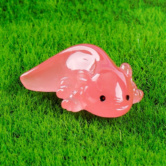 1.18×0.59in Mini Cute Salamander Figurine - Glow by Absorbing Light, Material Resin, Durablity, for Office, Desk, Home Display, DIY Craft, Dollhouse & tank Ornament, 1PC, Red