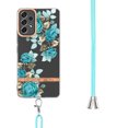 thumbnail image 3 of Flower Pattern Case for Samsung Galaxy A53 5G, Detachable Shoulder Strap Lanyard Crossbody Slim Lightweight Floral Cover with Soft Silicone Shockproof Drop Resistant Case,Blue Rose, 3 of 7