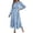 Blue, variant on Wdgfv Ruffle Maxi Dress for Women, Pleated A Line Flowy, Business Casual, Holiday Modest Long Sleeve Smocked Spring