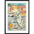 thumbnail image 2 of Art.com Map of Florida Art Print, Black Frame Wall Art, 21" x 29", 2 of 4