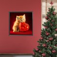 thumbnail image 2 of 5D DIY Taladro Diamante Pintura Corazón Y Gato Kit Del 30x30cm, 2 of 9