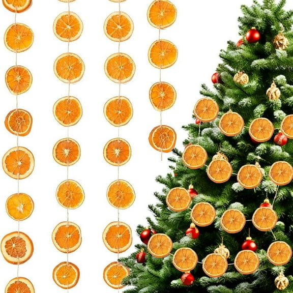 10FT Dried Orange Garland – Fake Orange Slices Christmas Acrylic Decor for Indoor, Front Door, Fireplace & Christmas Tree – Realistic Farmhouse Holiday Garland Decoration