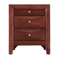 thumbnail image 3 of Maklaine Contemporary Engineered Wood 3 Drawer Nightstand in Cherry, 3 of 7