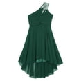 thumbnail image 4 of YONGHS Kids Girls One Shoulder Formal Gown High Low Hem Evening Dress Army Green 10, 4 of 5