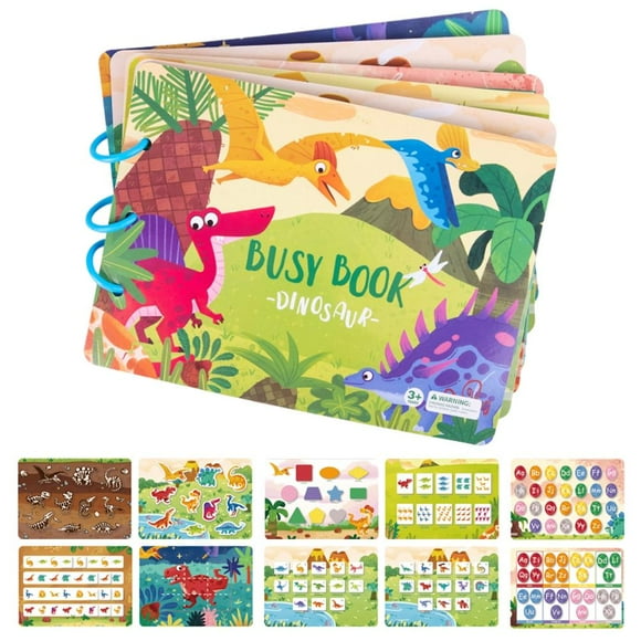 Busy Book Dinosaur Animal Themes Preschool Educational Learning Activities Autism Sensory Toys Gifts for Kids Boys Girls