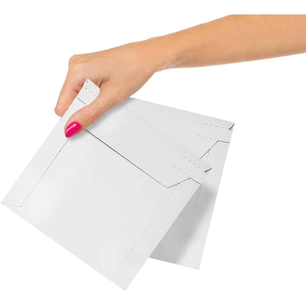 10 Pack Mailjacket White Paperboard Rigid Mailers 6" x 6" SelfSeal