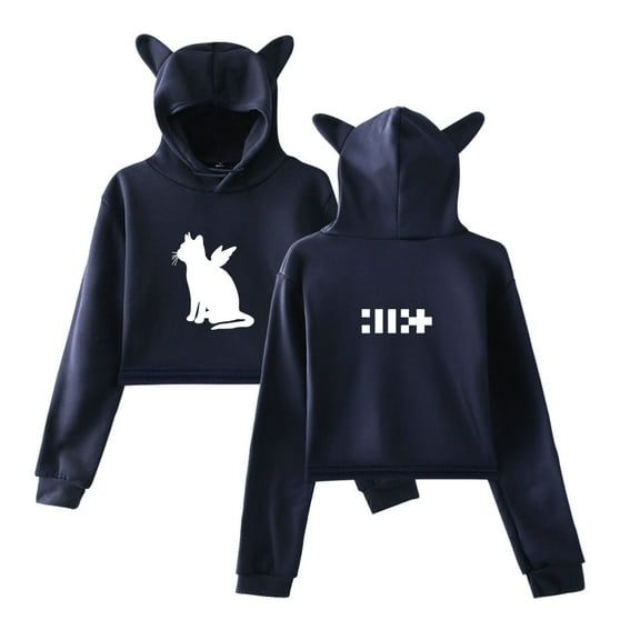 kpop ILLIT Not cute anymore  Hooded music fans sweatshirt kawaii cat ear drawstring   men/women outfits