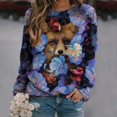 thumbnail image 2 of Sudadera de manga larga con estampado de cuello redondo para mujer Blusa informal Tops Pompotops gfhjh3252, 2 of 4