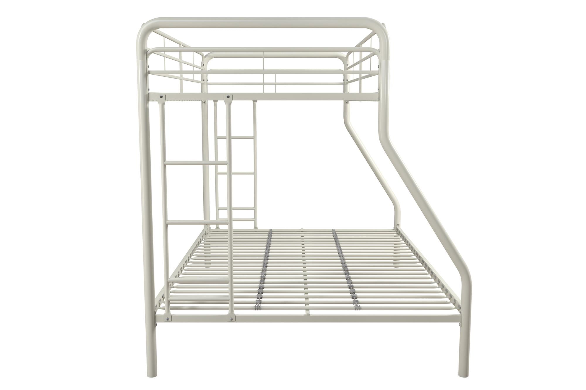 DHP Dusty Twin over Full Metal Bunk Bed with Secured Ladders, Off White