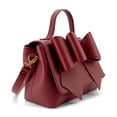 thumbnail image 2 of LIKE DREAMS Women's Vegan Leather Adjustable Detachable Strap Zoey Double Bow Crossbody Bag, Cherry Red, 2 of 6