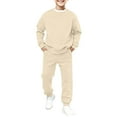 thumbnail image 4 of KAUOD Youth Kids Cotton Sweatsuits 2 Piece Crew Neck Pullover Sweatshirts Joggers Sweatpants Athletic Putfits for Girls, 4 of 6