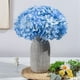 thumbnail image 2 of Azul Claro Cabezas de Flores de Seda de Hortensia Paquete de 20 Flores de Hortensia Completas Artificiales con Tallos para Boda, 2 of 5