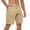 Khaki, variant on Cargo Shorts for Men Summer Casual Elastic Waist Straight Leg Knee Length Hiking Work Shorts with Pockets