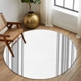 thumbnail image 3 of Grey Striped Large Area Rugs for Bedroom Living Room, Soft Non Slip Carpet Bedside Rug, Modern White Striped Abstract Art Aesthetics Round Floor Cover Kitchen Accent Rug 7' for Dining Room/Office, 3 of 9