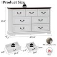 thumbnail image 3 of FANRAL Farmhouse 7 Drawers Dresser,Rustic Wood Dresser Chest of Drawers for Bedroom,TV Stand with Large Drawers for Living Room,White Dresser, 3 of 8