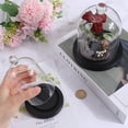 thumbnail image 3 of 1 bag Cloche Glass Dome 70x122mm Glass Bell Jar Display Case with Wooden Base Glass Domes Cloche Display Dome Decorative Glass Cloche Dome for Wedding Home Plants Christmas Party Favor Decor, 3 of 6