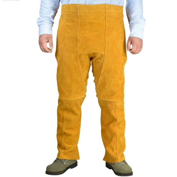 Fire WearResistant Welding Safety Chaps Leather Apron Style Adjustment Split Leg