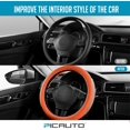 thumbnail image 5 of Gel Particles Steering Wheel Cover, Orange Luxury Leather Car Steering Wheel Protector, Universal Fit 14.5"-15.5" Anti-Slip Car Interior Accessories for Girls & Women, 5 of 14