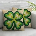 thumbnail image 3 of Leisuo Shamrock Pillow Clover Hand Pillow St Patrick's Day Throw Pillow Flannel Pillow for Couches Beds Decoration White, 3 of 5
