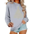 thumbnail image 2 of Xdegoge Christmas Tree Shirts for Women Long Sleeve Cute Funny Shirts Casual Loose Crew Neck Tops Holiday Vacation Sweat Shirt Pullover Winter Sweatshirt 2025, 2 of 6