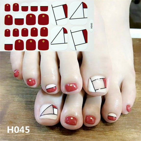 SDJMa 22 Sheets Foot Nail Wraps Sticker Full Wraps Toenail Polish Stickers Waterproof Toe Nail Decals Art Toenail Polish Stickers Strips Self-Adhesive Toe Nail Sticker for Women Girl