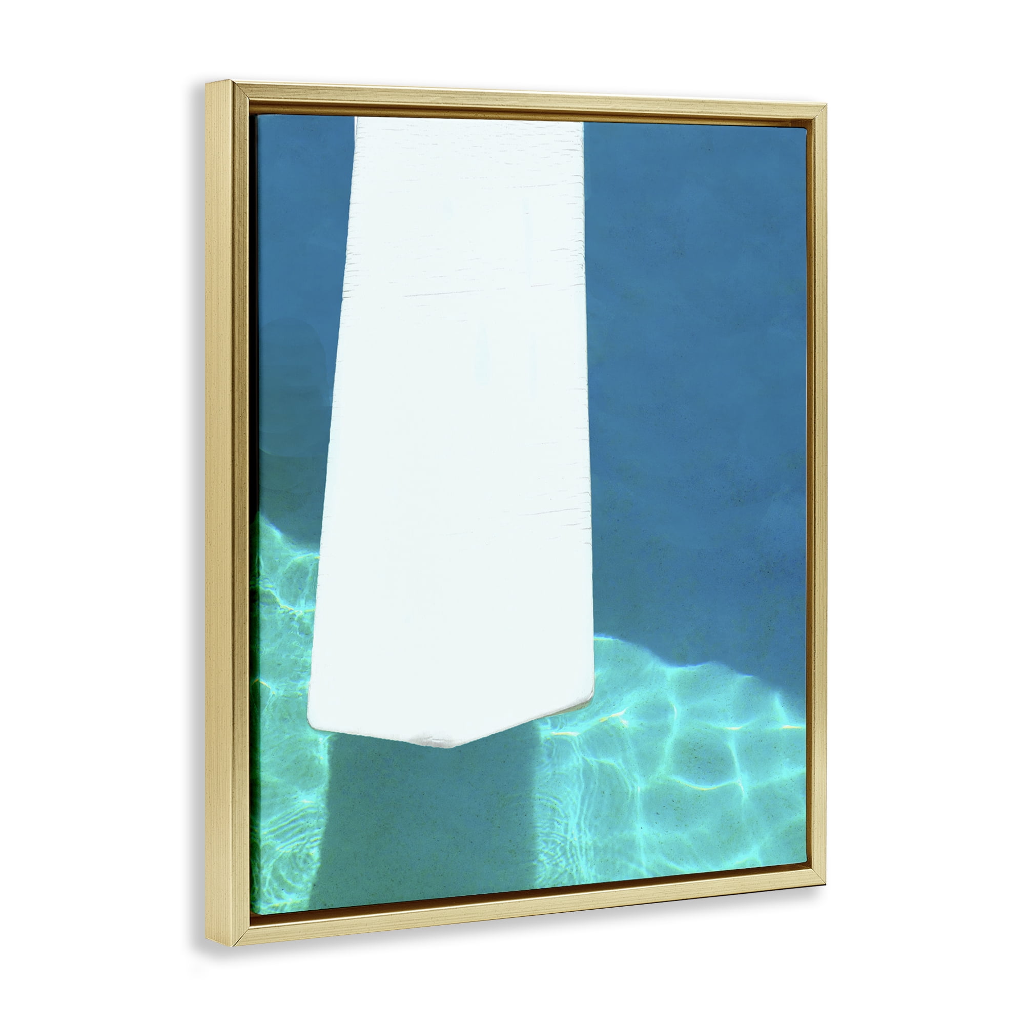 Stupell Industries Summer Diving Board Nautical & Beach Painting Gold Floater Framed Canvas Art Print Wall Art, 25 x 31