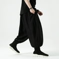 thumbnail image 4 of Wide-Leg Pants Male Baggy Jogger Loose Harem Pants Vintage Style Trousers Black XXXXXL, 4 of 5